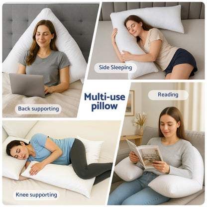 Giselle V Shape Pillow Boomerang Nursing Body Cushion PILLOW-MICRO-V-WH