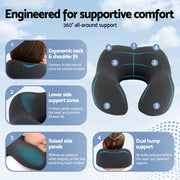 Giselle Bedding Travel Neck Pillow U-Shape Support Memory Foam Plane Car Cushion PILLOW-NECK-BK