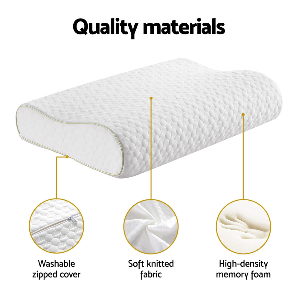 Giselle Memory Foam Pillow Contour Neck PILLOW-PC06-WH