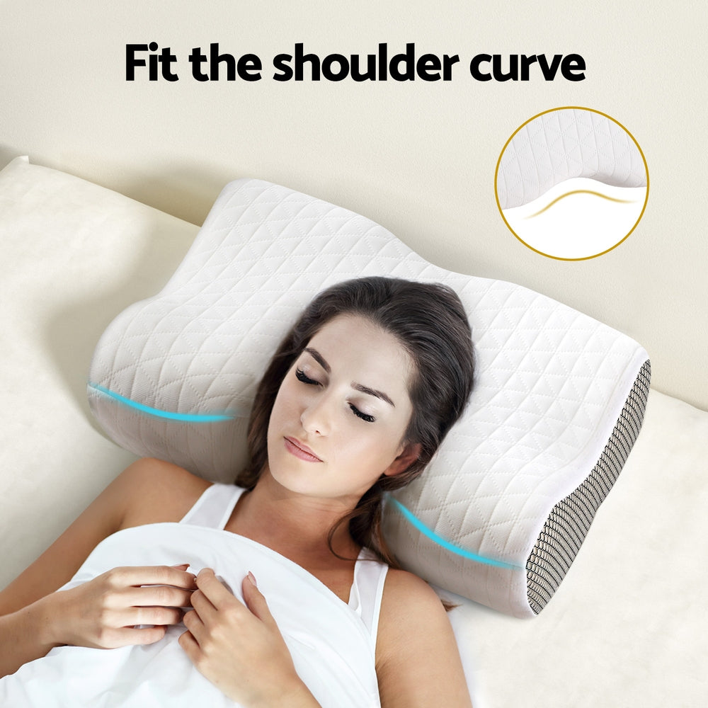 Giselle Memory Foam Pillow Contour Neck PILLOW-PU05-WH