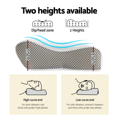 Giselle Memory Foam Pillow Contour Neck PILLOW-PU05-WH