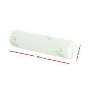 Giselle Bedding Memory Foam Neck Roll Pillow Bamboo Cover PILLOW-ROLL-WH