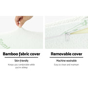 Giselle Bedding Memory Foam Neck Roll Pillow Bamboo Cover PILLOW-ROLL-WH