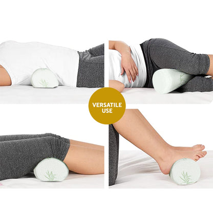 Giselle Bedding Memory Foam Neck Roll Pillow Bamboo Cover PILLOW-ROLL-WH
