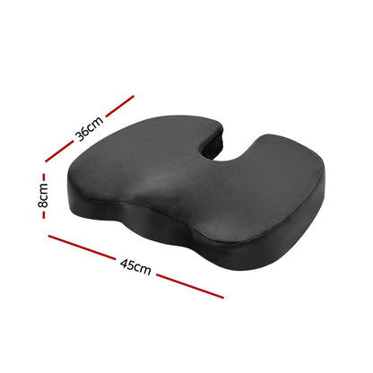 Giselle Bedding Seat Cushion Memory Foam Pillow Back Pain Relief Chair Pad Black PILLOW-SEAT-BK