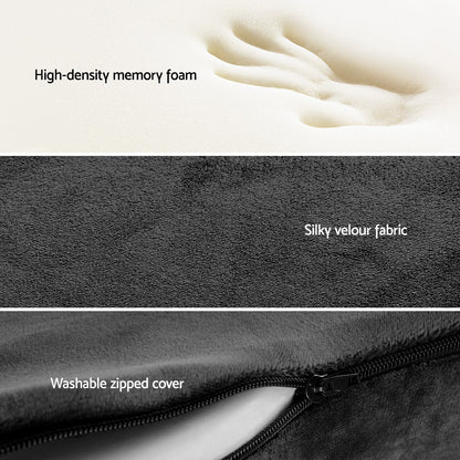 Giselle Bedding Seat Cushion Memory Foam Pillow Back Pain Relief Chair Pad Black PILLOW-SEAT-BK