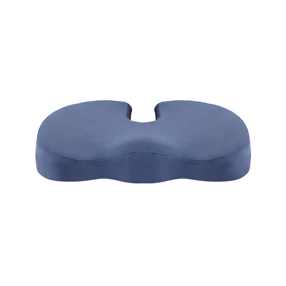 Giselle Bedding Seat Cushion Memory Foam Pillow Back Pain Relief Chair Pad Blue PILLOW-SEAT-BU
