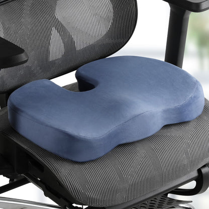 Giselle Bedding Seat Cushion Memory Foam Pillow Back Pain Relief Chair Pad Blue PILLOW-SEAT-BU