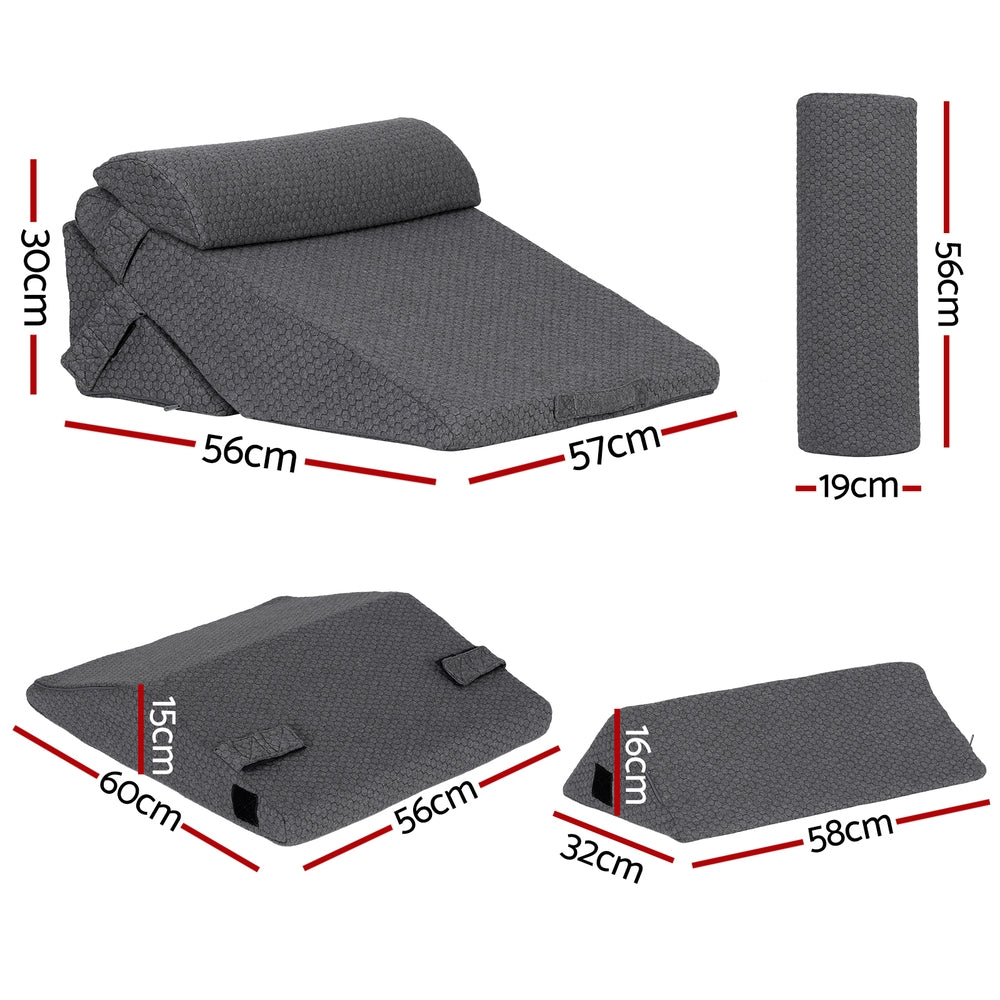 Giselle Bedding Adjustable Wedge Pillow Grey PILLOW-WEDGE-AD-GY