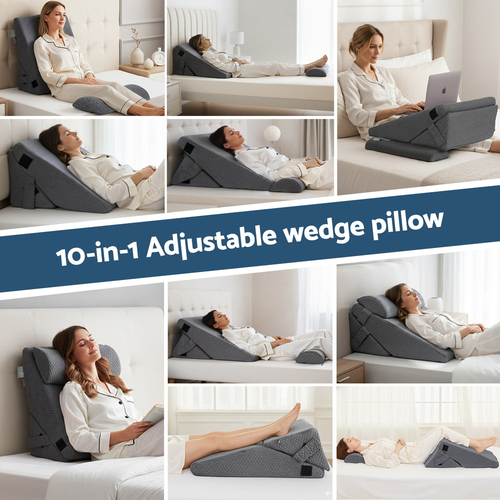 Giselle Bedding Adjustable Wedge Pillow Grey PILLOW-WEDGE-AD-GY