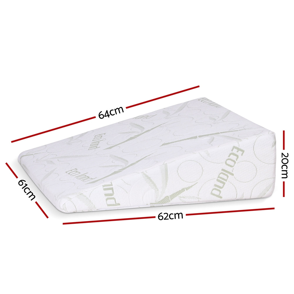 Giselle Bedding Wedge Pillow Gel Memory Foam Ergonomic Support Bamboo Cover PILLOW-WEDGE-BAM-10