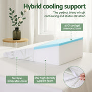 Giselle Bedding Wedge Pillow Gel Memory Foam Ergonomic Support Bamboo Cover PILLOW-WEDGE-BAM-10