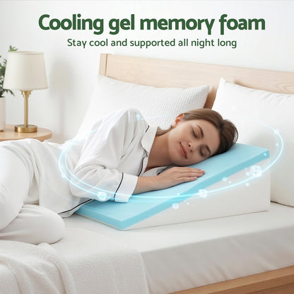 Giselle Bedding Wedge Pillow Gel Memory Foam Ergonomic Support Bamboo Cover PILLOW-WEDGE-BAM-10