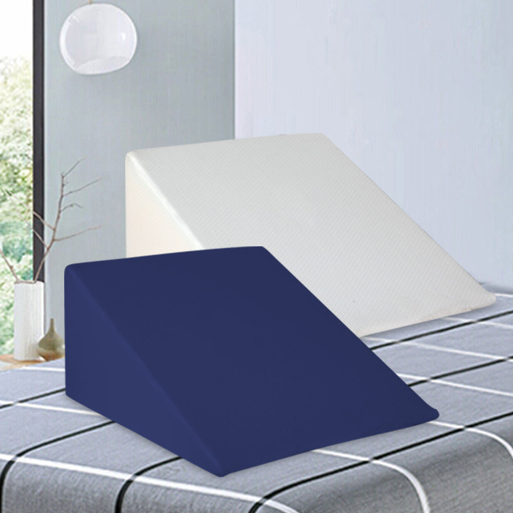 Giselle Bedding Wedge Pillow White & Blue PILLOW-WEDGE-BEI-BU