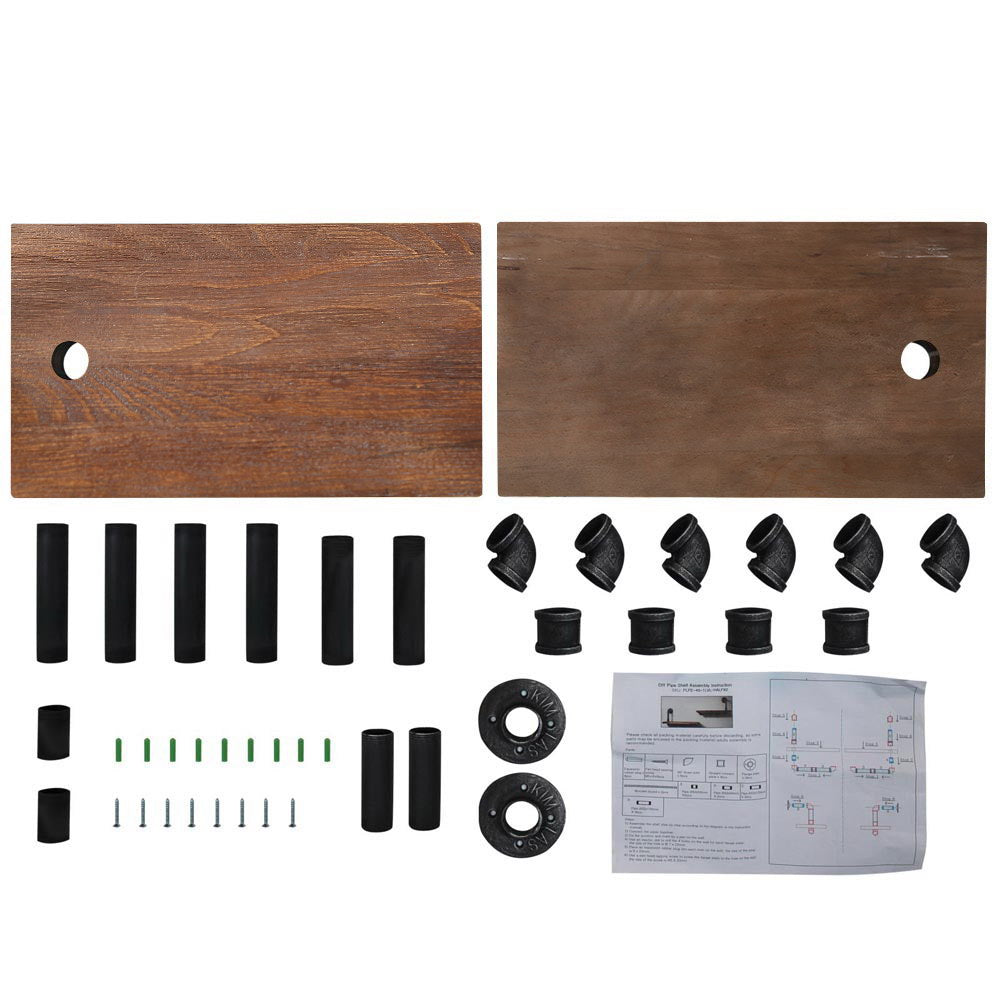 Artiss Floating DIY Pipe Shelf Set of 2 - IVOR PIPE-45-1LVL-HALFX2