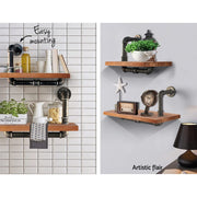 Artiss Floating DIY Pipe Shelf Set of 2 - IVOR PIPE-45-1LVL-HALFX2