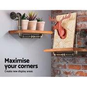 Artiss Floating DIY Pipe Shelf Set of 2 - IVOR PIPE-45-1LVL-HALFX2