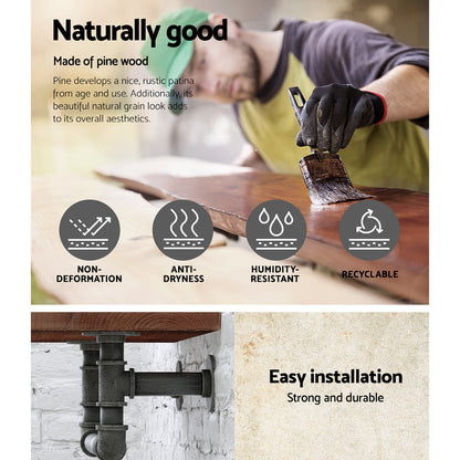 Artiss Floating DIY Pipe Shelf - IVES PIPE-61-1LVL-RACK