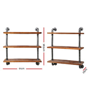 Artiss Floating DIY Pipe Shelf 3 Tiers - IRMA PIPE-61-3LVL-WALL