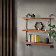 Artiss Floating DIY Pipe Shelf 3 Tiers - IRMA PIPE-61-3LVL-WALL