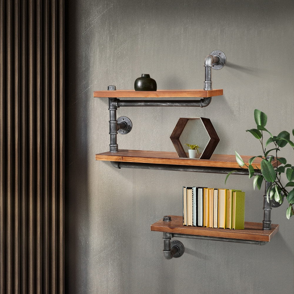 Artiss Floating DIY Pipe Shelf 3 Tiers - IONA PIPE-84-3LVL-SNAKE