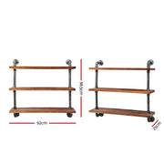 Artiss Floating DIY Pipe Shelf 3 Tiers - ISSA PIPE-92-3LVL-WALL