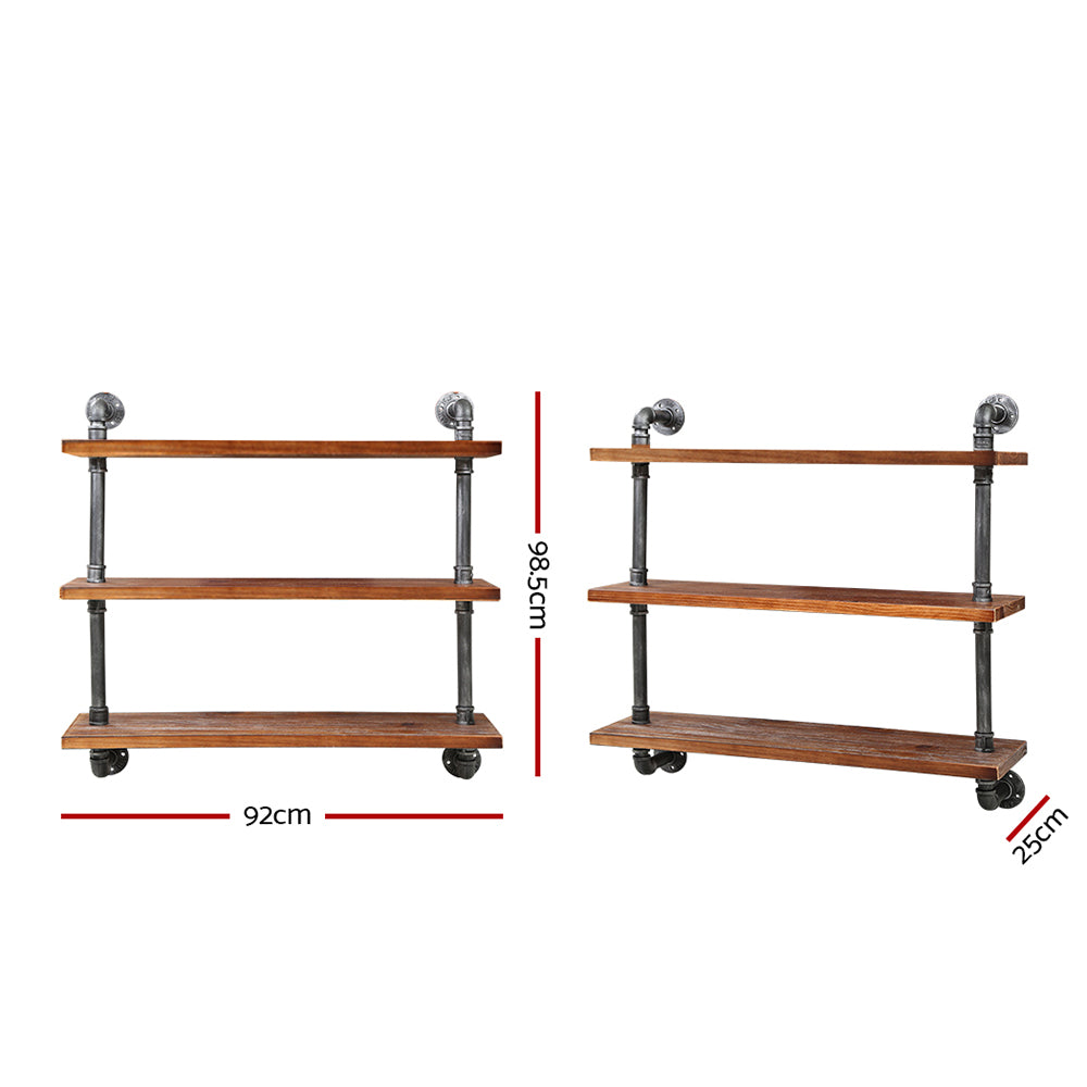Artiss Floating DIY Pipe Shelf 3 Tiers - ISSA PIPE-92-3LVL-WALL