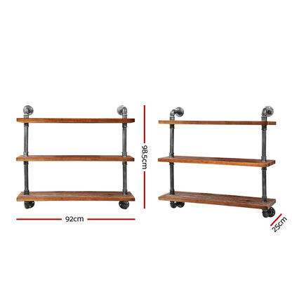 Artiss Floating DIY Pipe Shelf 3 Tiers - ISSA PIPE-92-3LVL-WALL