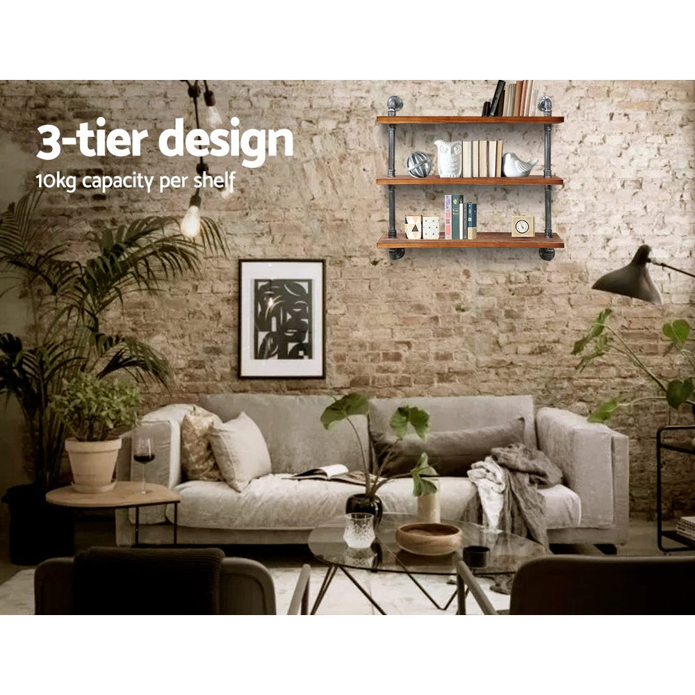 Artiss Floating DIY Pipe Shelf 3 Tiers - ISSA PIPE-92-3LVL-WALL