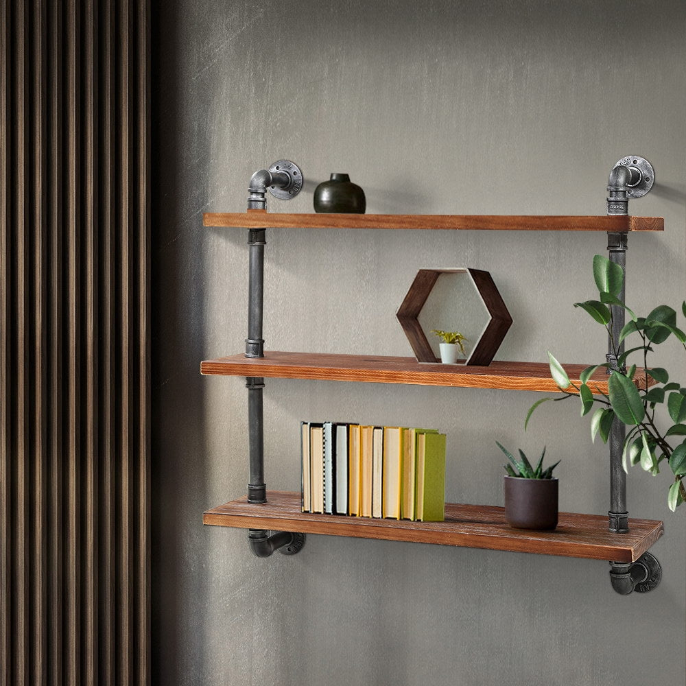 Artiss Floating DIY Pipe Shelf 3 Tiers - ISSA PIPE-92-3LVL-WALL