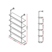 Artiss Floating DIY Pipe Shelf 5 Tiers - ISSA PIPE-92-5LVL-WALL