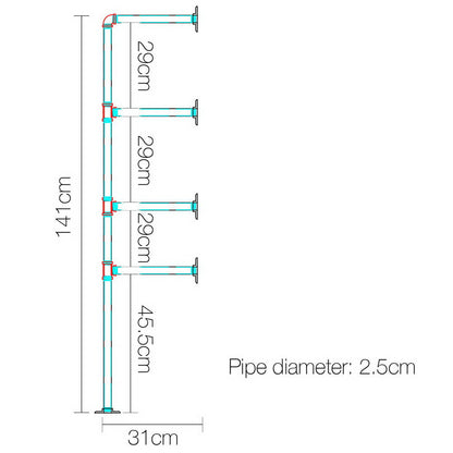 Artiss Floating DIY Pipe Shelf Metal Brackets Set of 2 PIPE-DIY-4LVL-HGX2