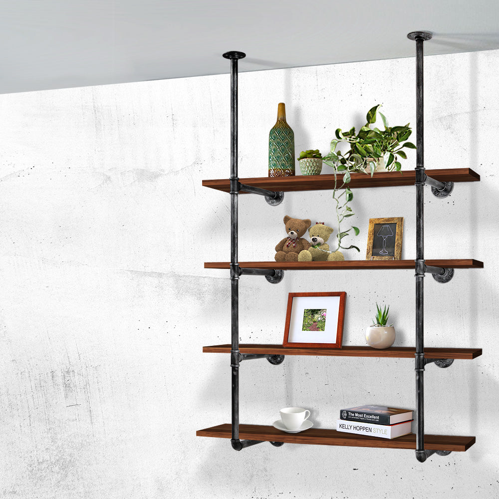 Artiss Floating DIY Pipe Shelf Metal Brackets Set of 2 PIPE-DIY-4LVL-HGX2