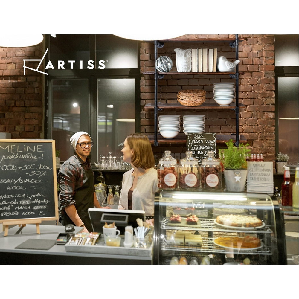 Artiss Bookshelf DIY Pipe Shelf 4 Tiers - INGE PIPE-DIY-4LVL-HGX2-90