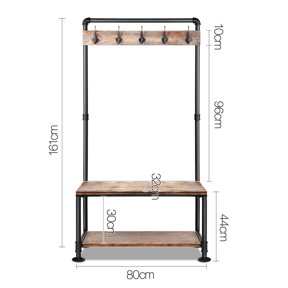 Artiss Clothes Rack Coat Stand 161x80cm Hanger Closet PIPE-DIY-HANGER