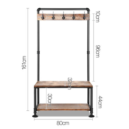 Artiss Clothes Rack Coat Stand 161x80cm Hanger Closet PIPE-DIY-HANGER