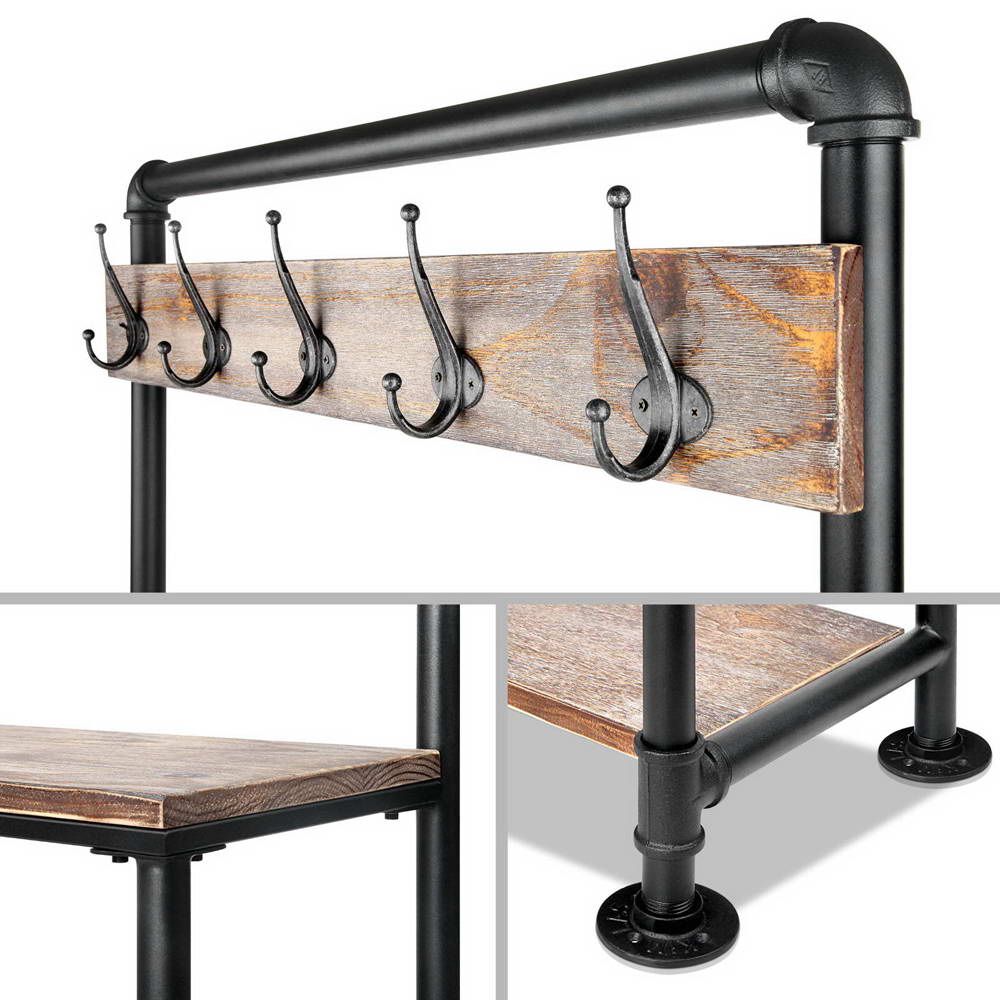 Artiss Clothes Rack Coat Stand 161x80cm Hanger Closet PIPE-DIY-HANGER