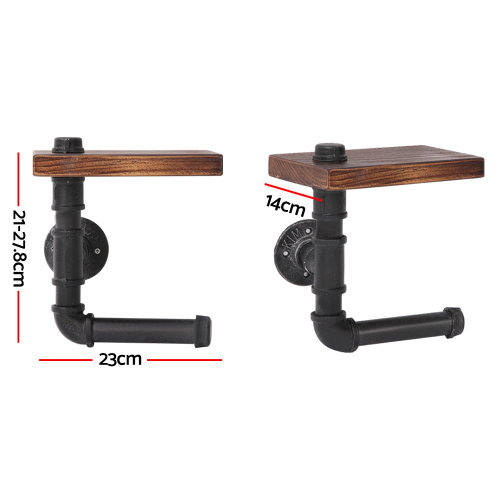 Artiss Floating DIY Pipe Shelf Toilet Paper Holder PIPE-DIY-PAPER