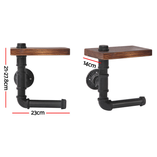 Artiss Floating DIY Pipe Shelf Toilet Paper Holder PIPE-DIY-PAPER