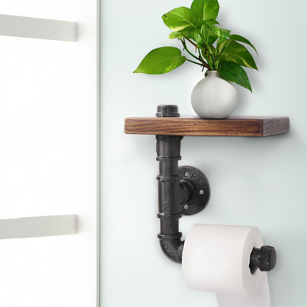 Artiss Floating DIY Pipe Shelf Toilet Paper Holder PIPE-DIY-PAPER