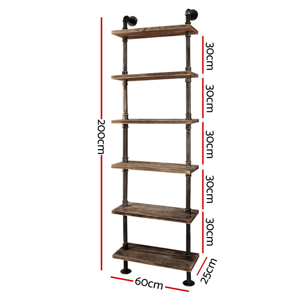 Artiss Floating DIY Pipe Shelf 6 Tiers - IDA PIPE-DIY-SHELF-60