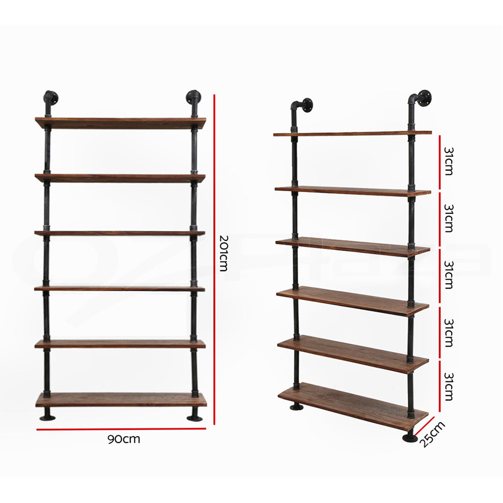 Artiss Floating DIY Pipe Shelf 6 Tiers - IRA PIPE-DIY-SHELF-90