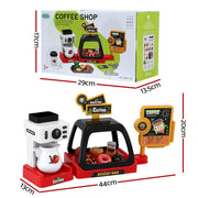 Keezi Kids Pretend Role Play Toy Coffee Shop with Coffee Maker Machine Play Money Food Tea Party Set PLAY-B-COFFEE-41PCS