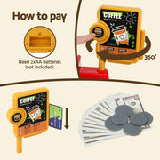 Keezi Kids Pretend Role Play Toy Coffee Shop with Coffee Maker Machine Play Money Food Tea Party Set PLAY-B-COFFEE-41PCS