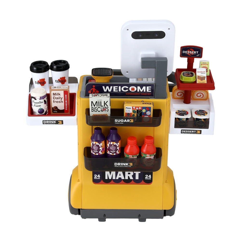 Keezi Kids Pretend Playset Supermarket Shopping Role Play Toy Cash Food 48PCS PLAY-B-MARKET-48PCS-YL