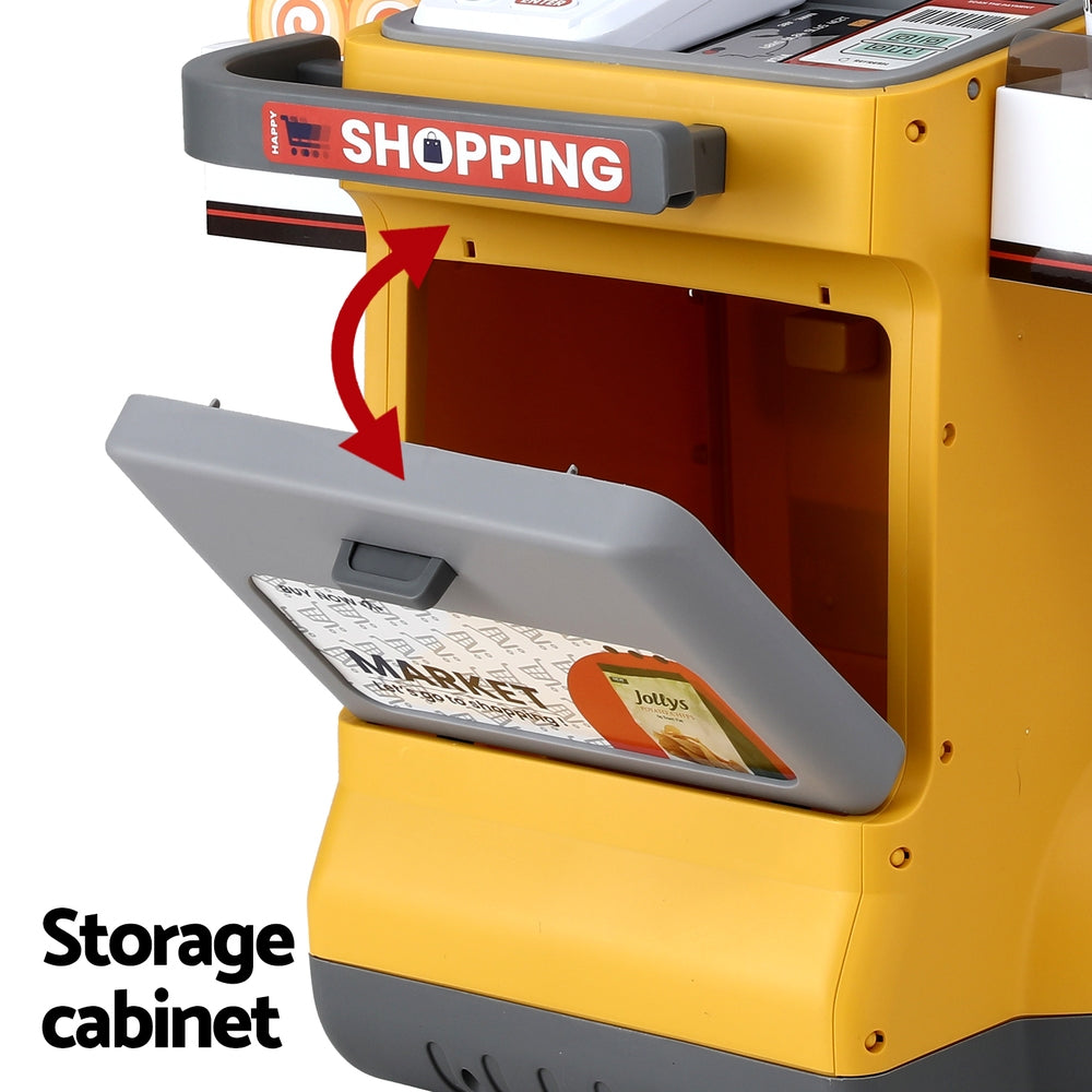 Keezi Kids Pretend Playset Supermarket Shopping Role Play Toy Cash Food 48PCS PLAY-B-MARKET-48PCS-YL