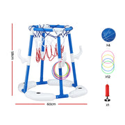 Keezi Kids Basketball Hoop with 4 balls Ring Toss Sports Pool Toys Blue PLAY-BAS-HOOP-WTR-BU