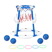Keezi Kids Basketball Hoop with 4 balls Ring Toss Sports Pool Toys Blue PLAY-BAS-HOOP-WTR-BU