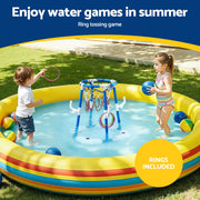 Keezi Kids Basketball Hoop with 4 balls Ring Toss Sports Pool Toys Blue PLAY-BAS-HOOP-WTR-BU