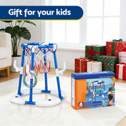 Keezi Kids Basketball Hoop with 4 balls Ring Toss Sports Pool Toys Blue PLAY-BAS-HOOP-WTR-BU